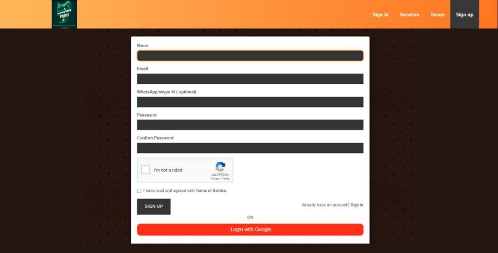 Snakerspanel Sign-Up Process